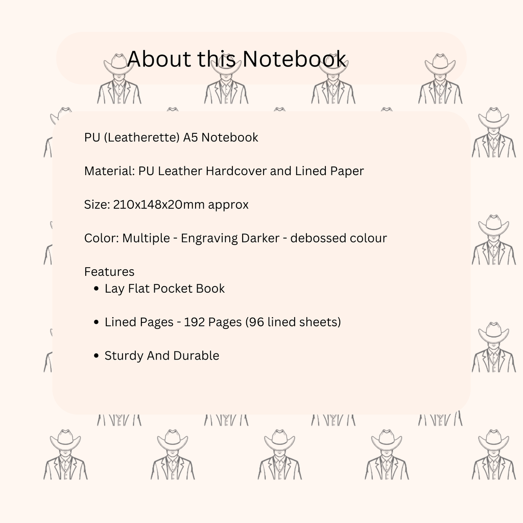 Personalised PU Leather A5 Notebook - Lined Pages