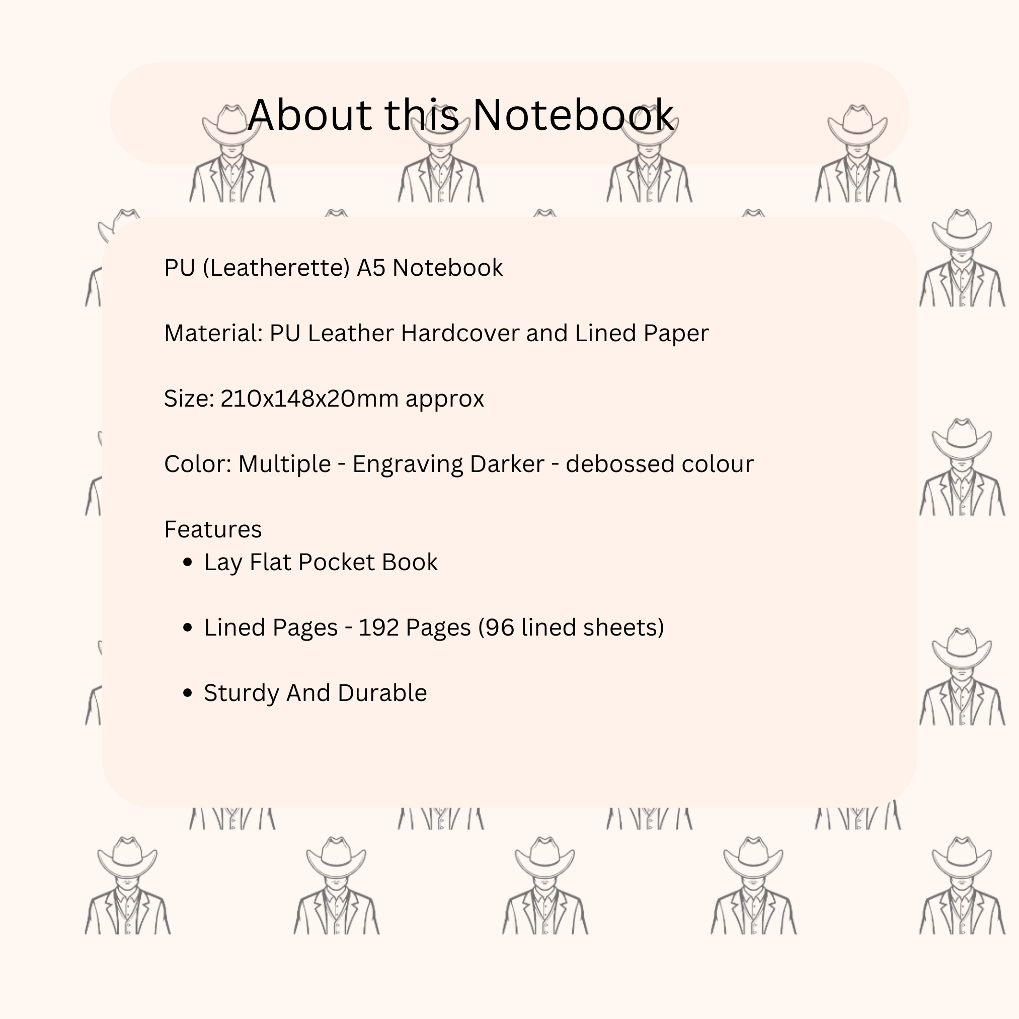 Personalised PU Leather A5 Notebook - Lined Pages